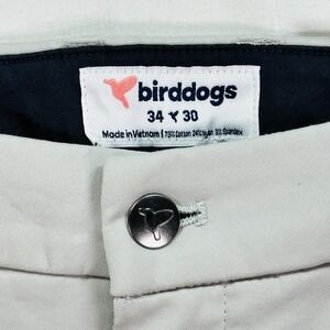 Birddogs Pants Mens 34 x 28 Light Gray Stretch Chino Golf Zip Pocket (Tag 30")